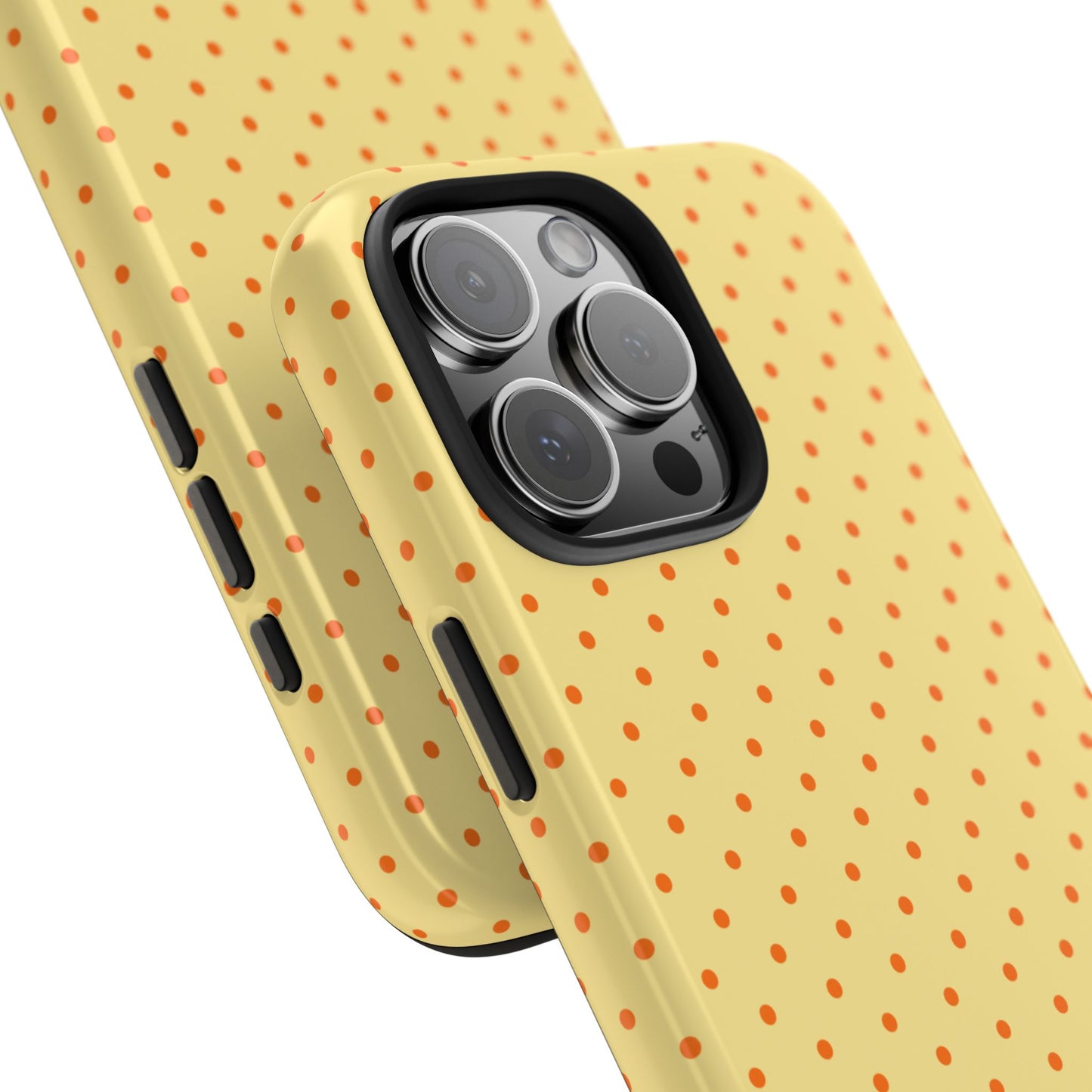 Yellow Polka Dot Tough Phone Case — Durable Protective iPhone Cover