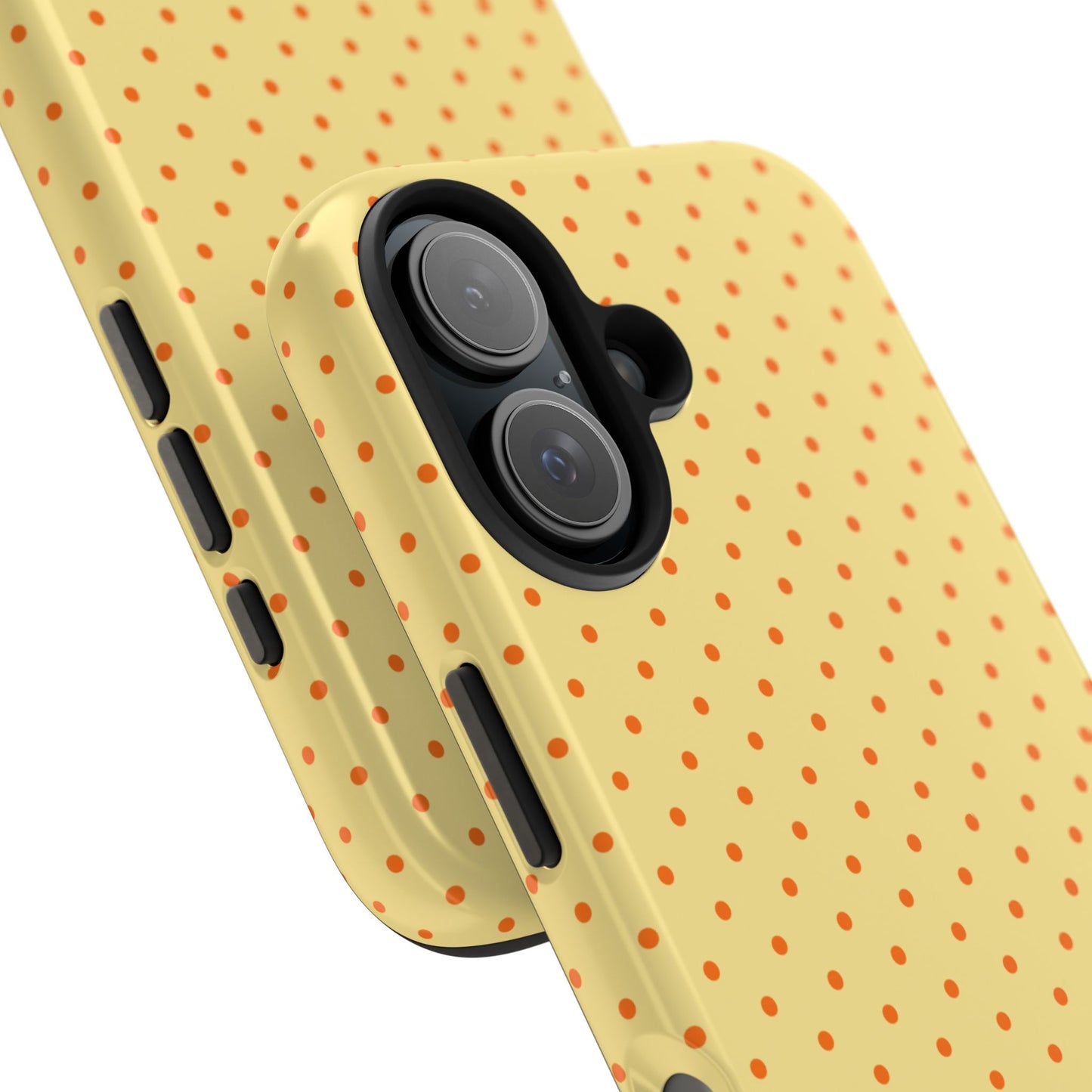 Yellow Polka Dot Tough Phone Case — Durable Protective iPhone Cover