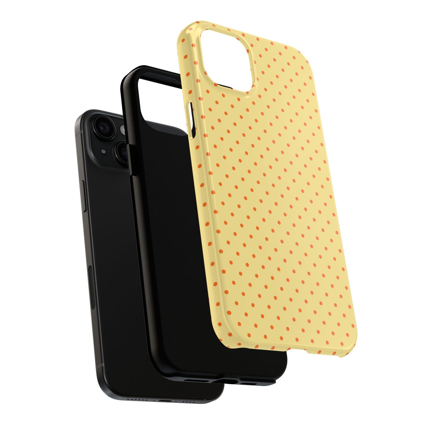 Yellow Polka Dot Tough Phone Case — Durable Protective iPhone Cover