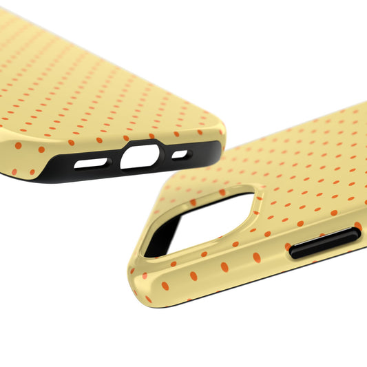 Yellow Polka Dot Tough Phone Case — Durable Protective iPhone Cover
