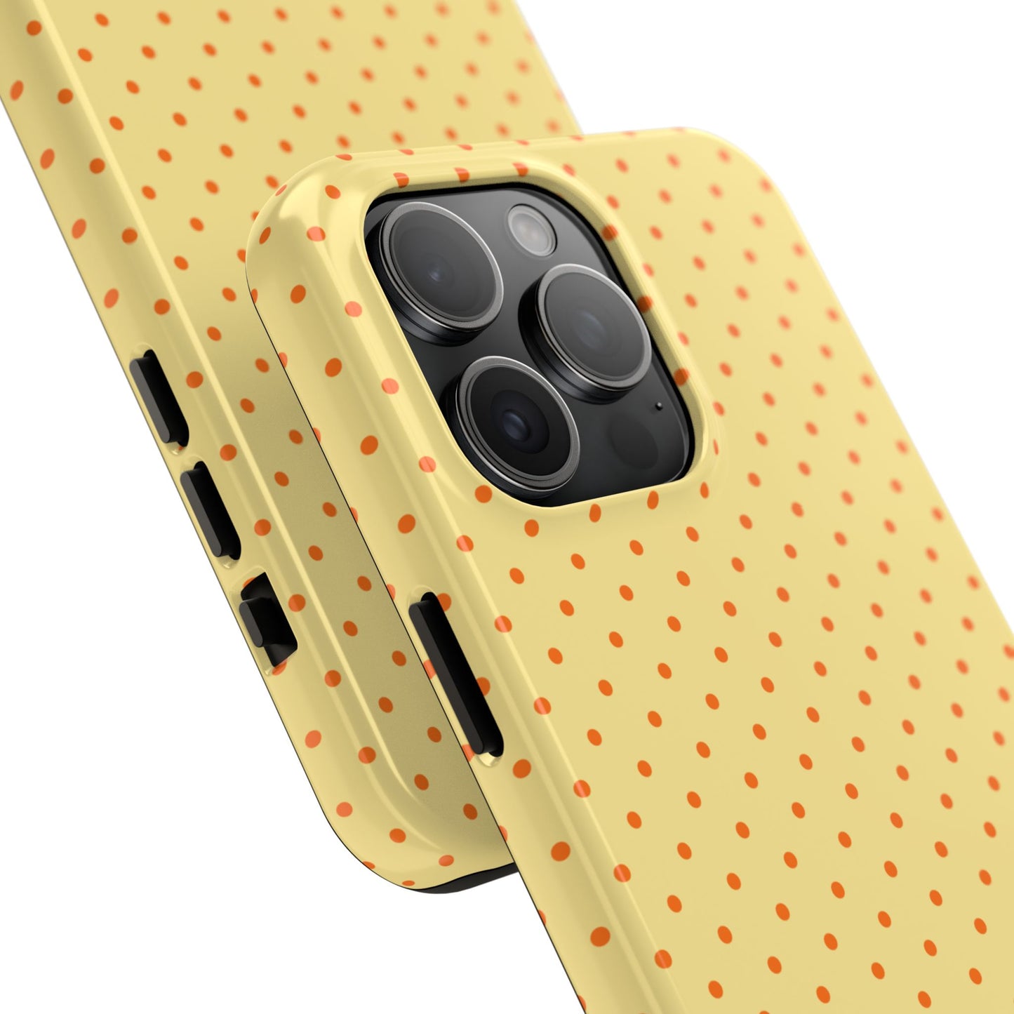 Yellow Polka Dot Tough Phone Case — Durable Protective iPhone Cover