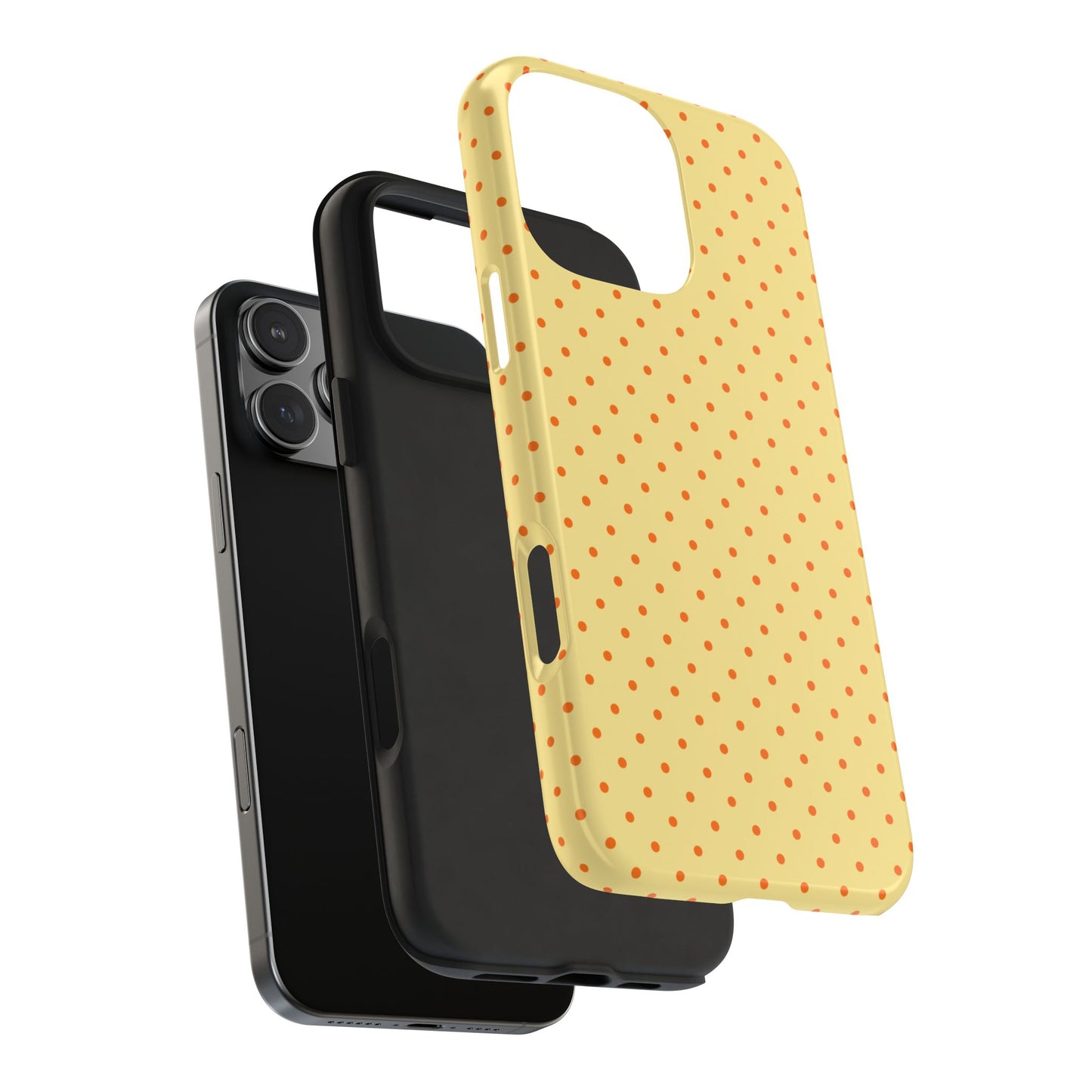 Yellow Polka Dot Tough Phone Case — Durable Protective iPhone Cover