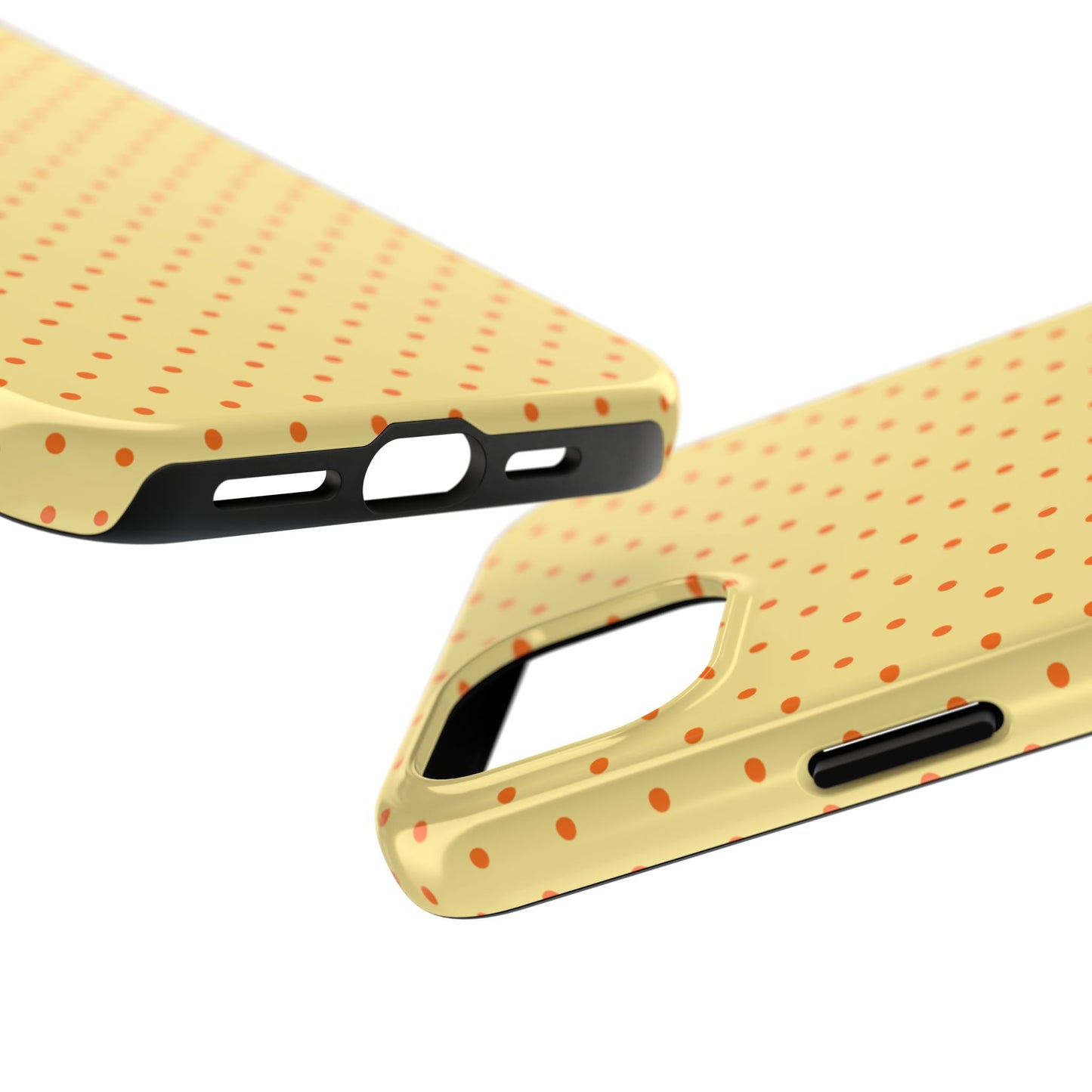 Yellow Polka Dot Tough Phone Case — Durable Protective iPhone Cover